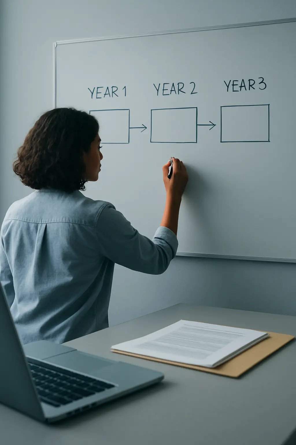 A doctoral researcher planning a data application timeline against the years of a UK PhD