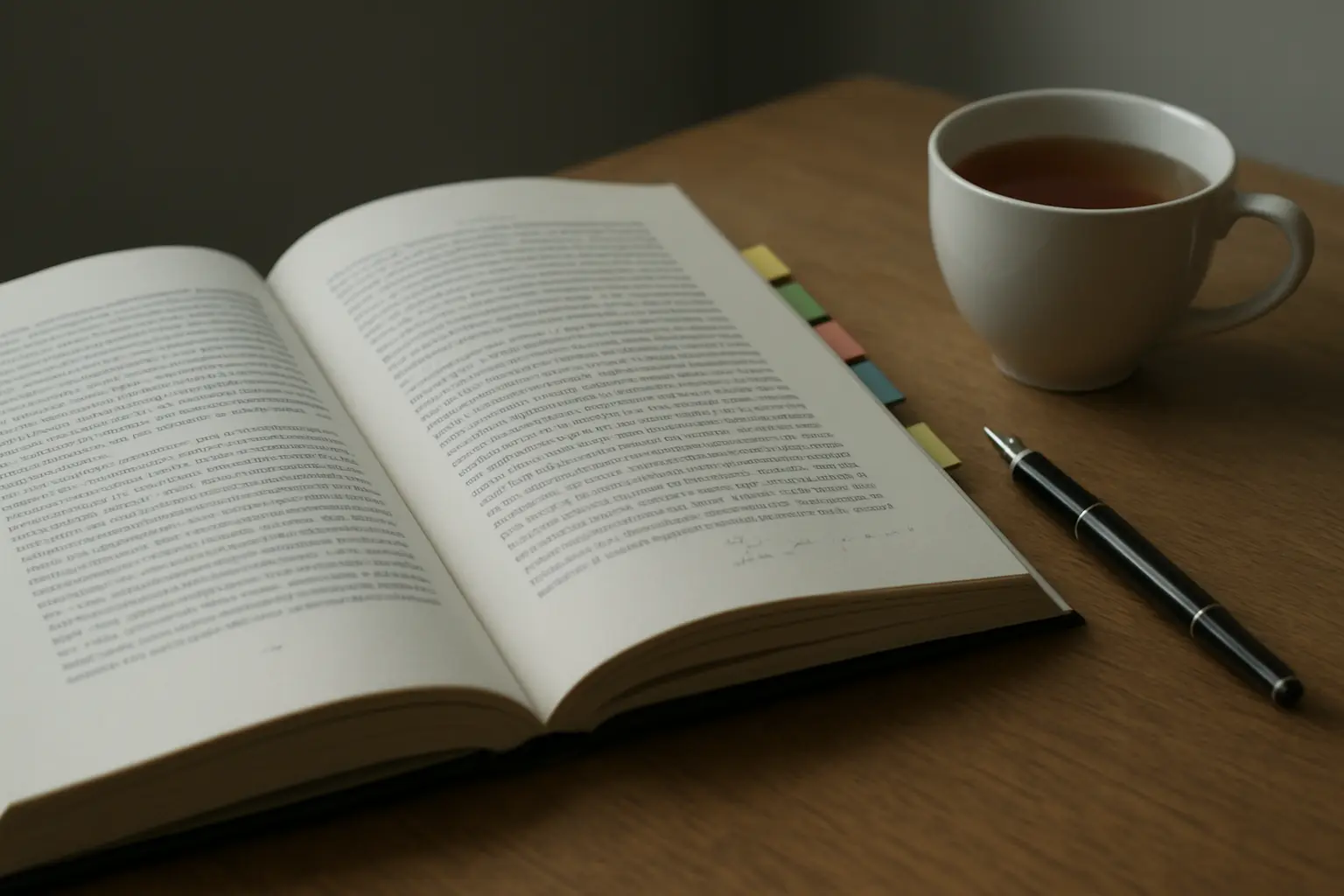 A doctoral thesis open at the theoretical framework chapter with concept definitions marked in the margin