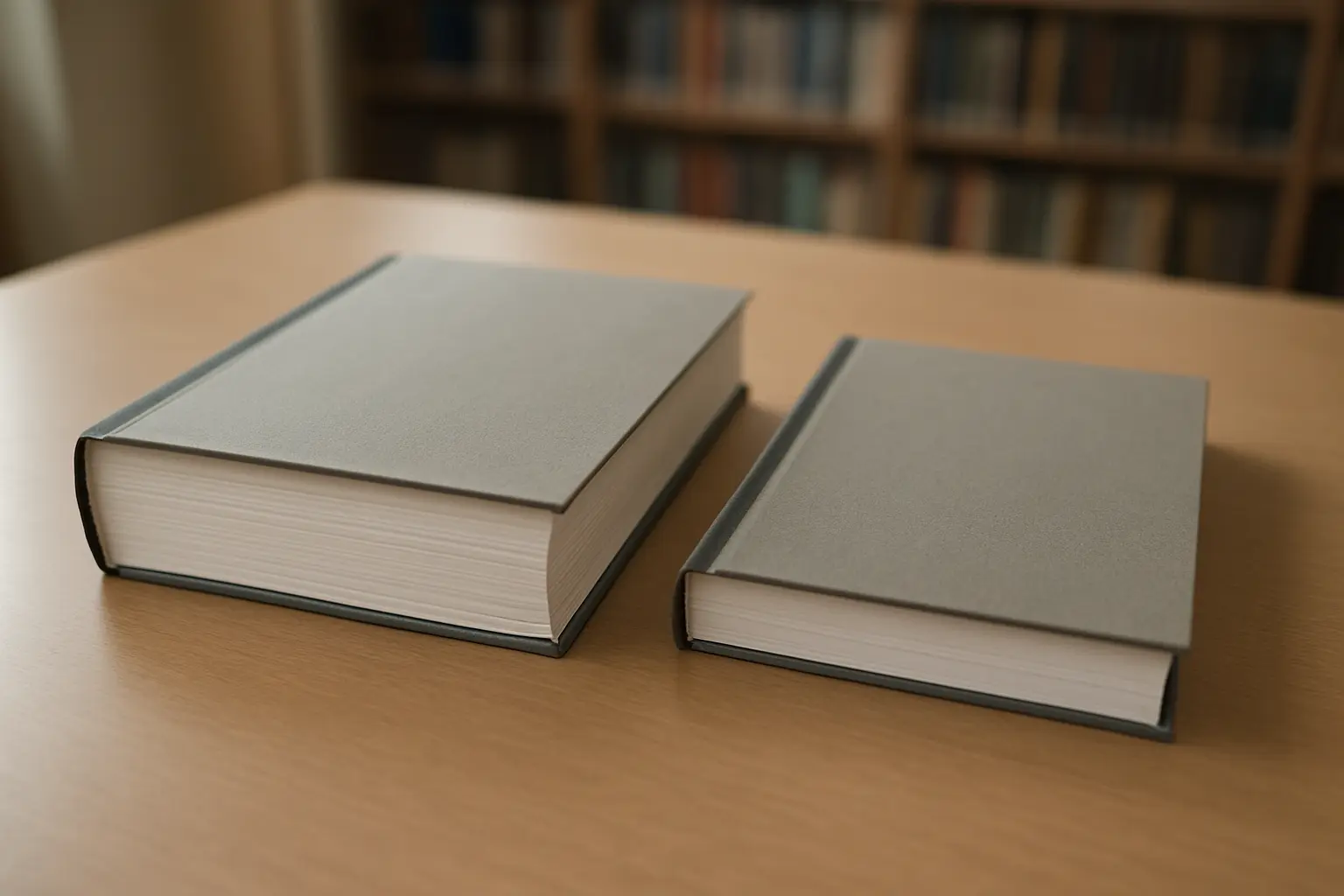 Two bound doctoral theses of very different lengths, side by side
