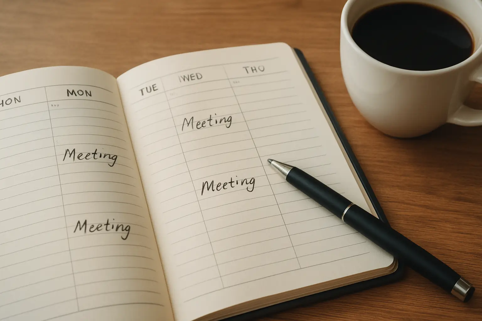 A diary showing regular supervision meetings planned across a term