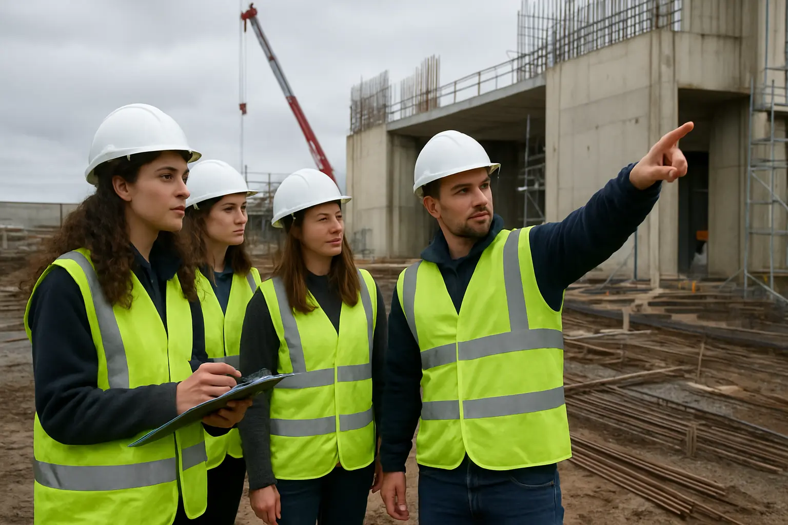 Doctoral training cohort on an industrial site visit during a taught training year