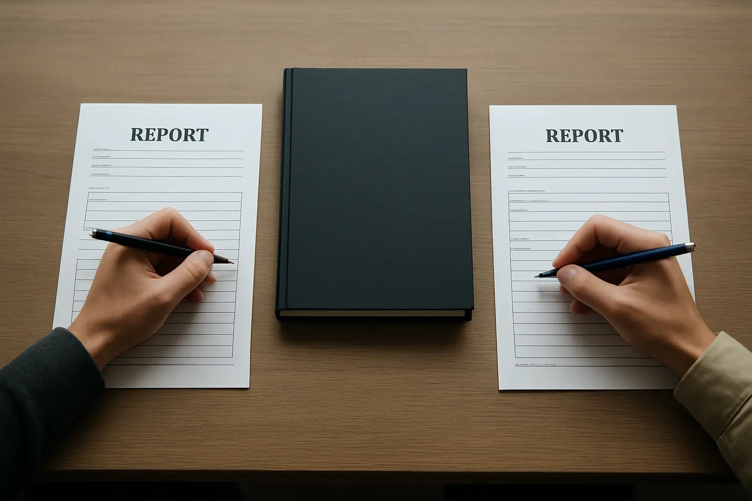 Independent reports from an internal and an external examiner set side by side before the viva