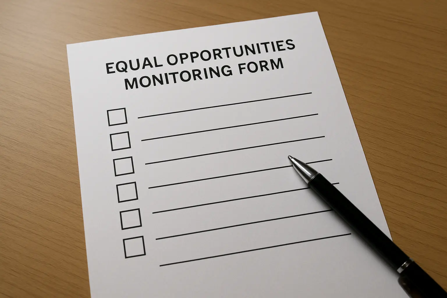 An equality monitoring form with a disclosure option left unticked