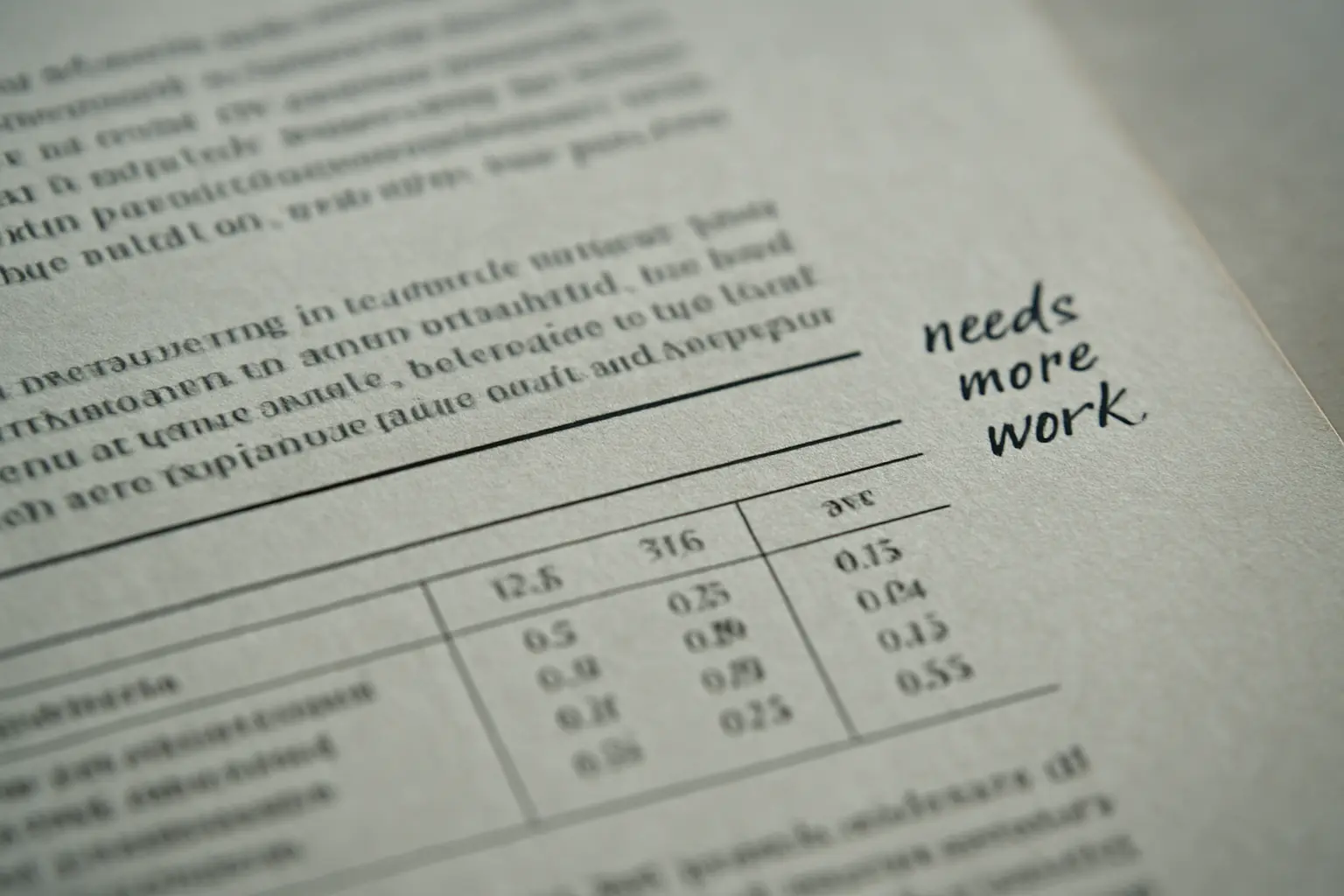 A thesis passage marked by an examiner where the claim reaches past what the data can support