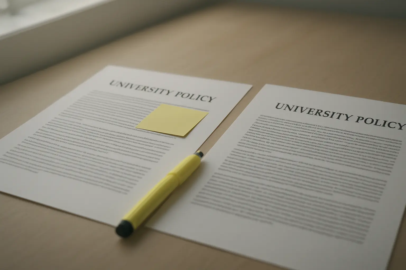 Comparing two universities' printed thesis presentation policies side by side