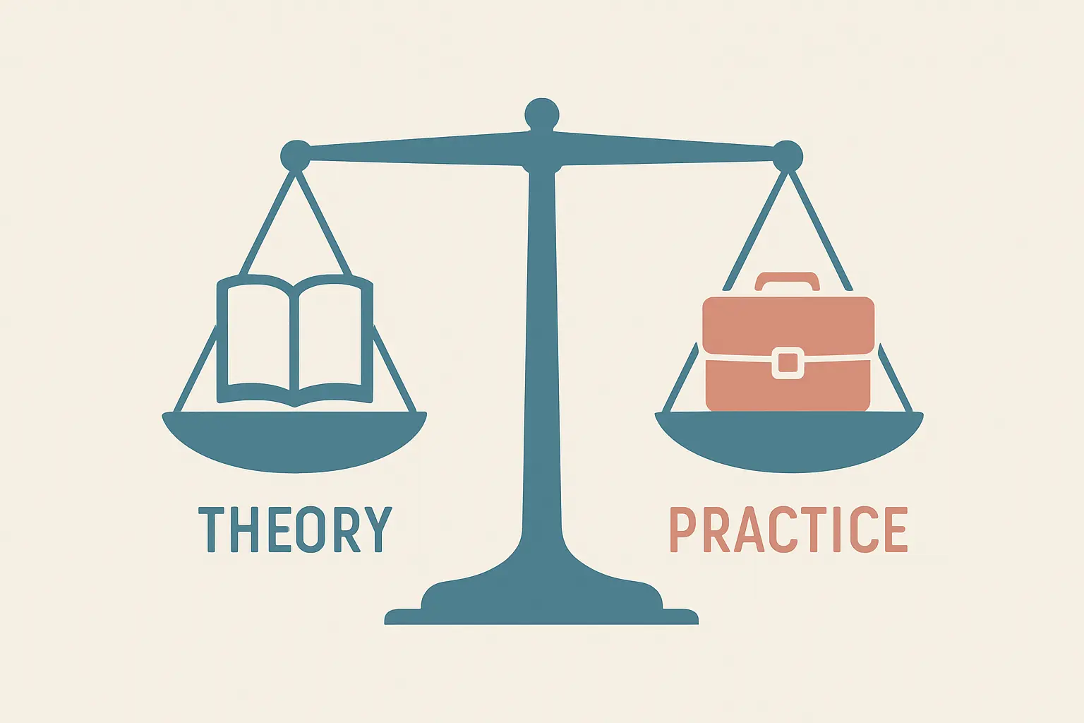 A balance illustrating how a justification paragraph must weigh theoretical and practical significance