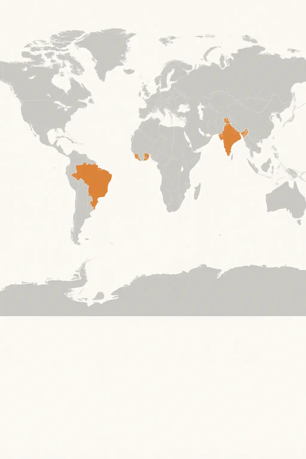 A world map showing the nationalities most associated with the shift toward postgraduate research enrolment in the UK