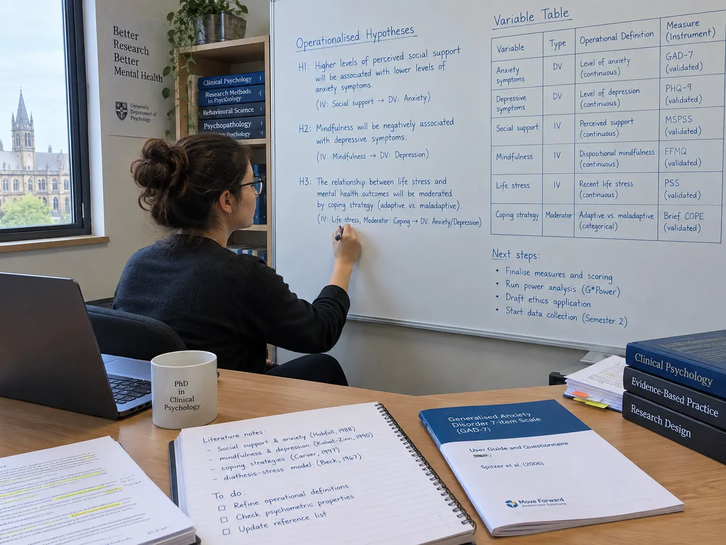 Turning a Clinical Psychology PhD Topic Into Testable Hypotheses: Variables and Research Questions, Worked (2026)